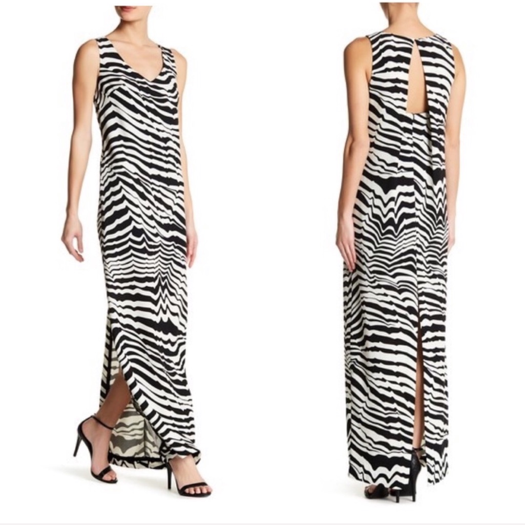 Nwt $368 Trina Turk Macee Zebra Striped Maxi 2